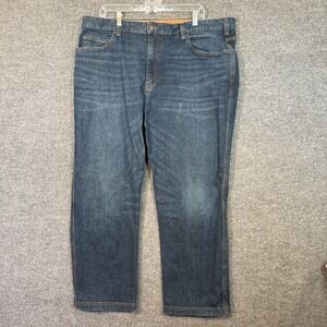 Duluth Trading Flex Ballroom Jeans Mens 42x30 Blue Outdoor Workwear Rugged Worn